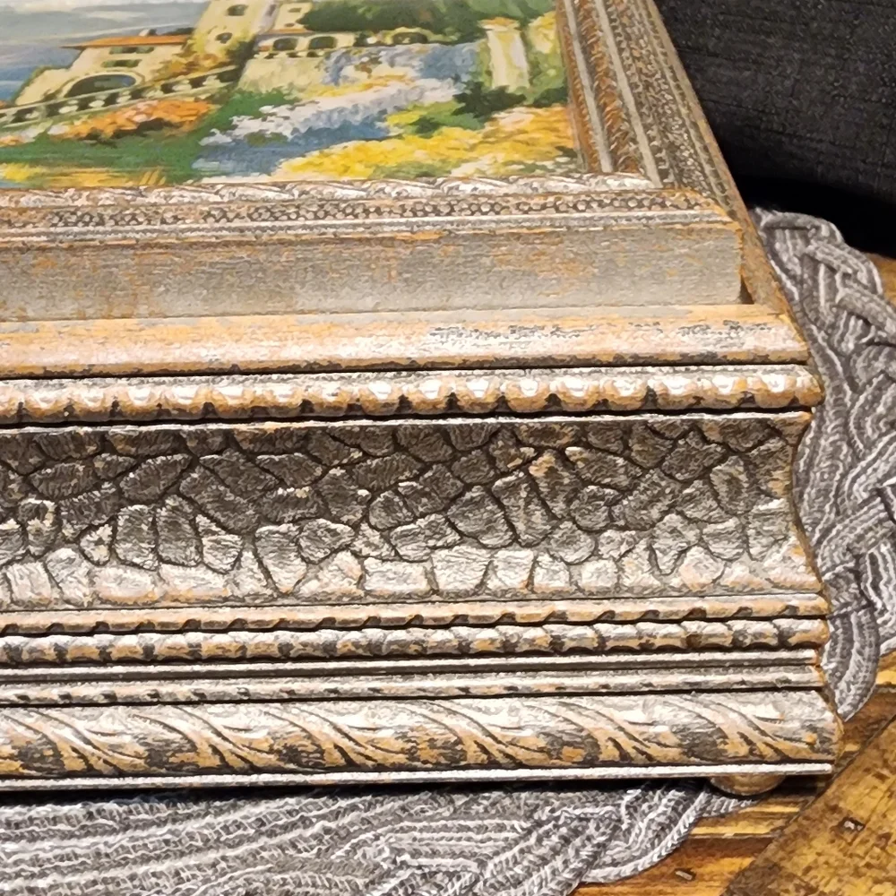 Vintage Jewelry Box with Picture Print